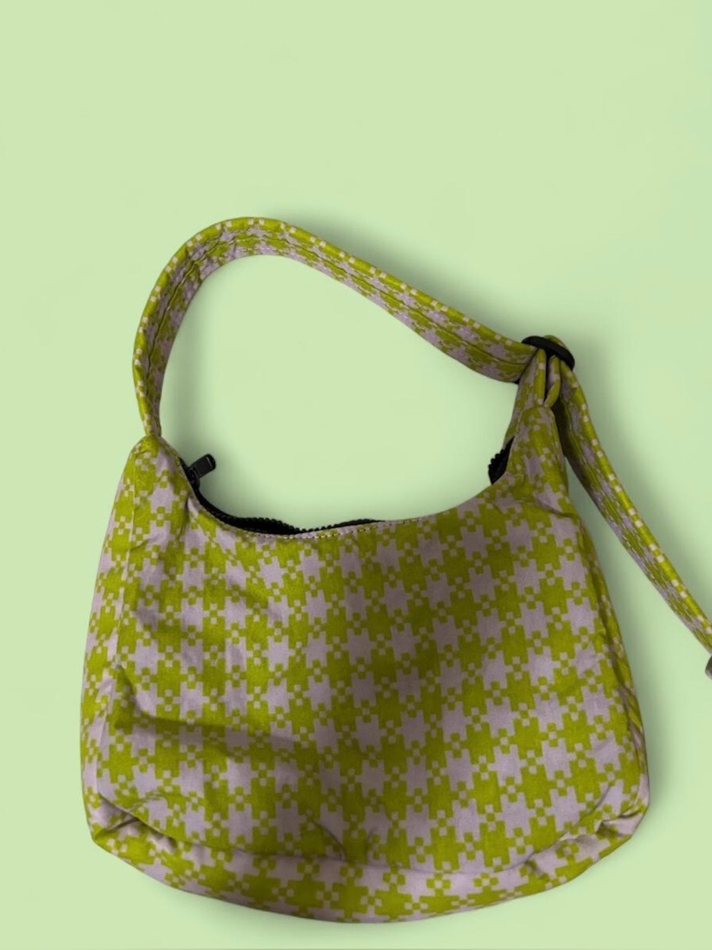 Baggu Stylish Green & Pink Patterned Shoulder Bag